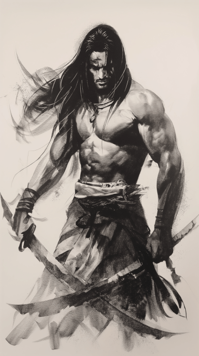 Male Warrior Character Sketch
