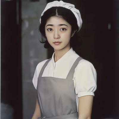 Japanese Maid in Grey Dress