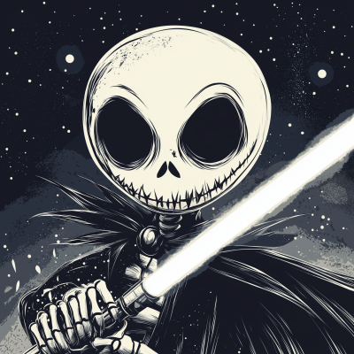 Jack Skellington with Lightsaber