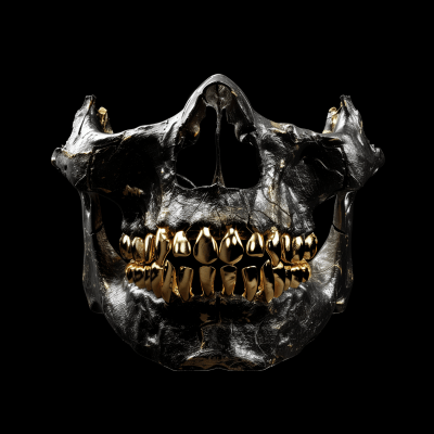 Futuristic Jaw with Gold Tooth