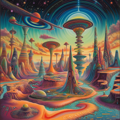 Psychedelic Extraterrestrial Landscape