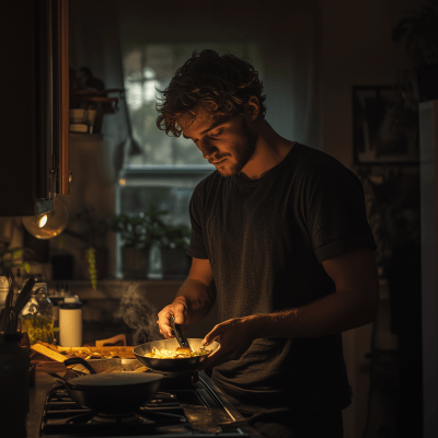Young Man Cooking