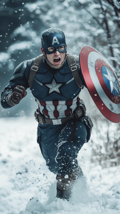 Captain America Leading the Charge