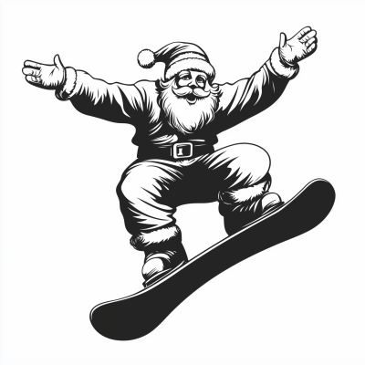 Santa Snowboarding