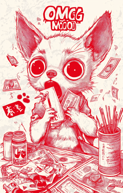 Creepy Chihuahua Printing Money