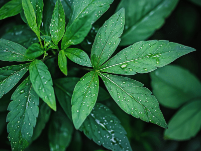 Vibrant Marijuana Plant Leaves