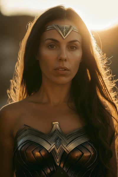 Wonder Woman Battling the Sun