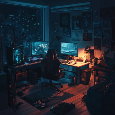 Dark Gamer Room