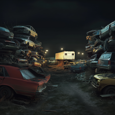 Eerie Night at the Junkyard