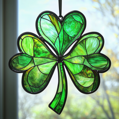 Stained Glass Clover Suncatcher