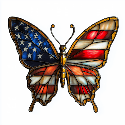 American Flag Butterfly Suncatcher