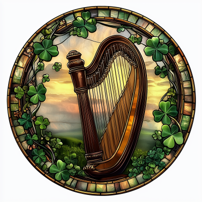 Irish Harp Suncatcher