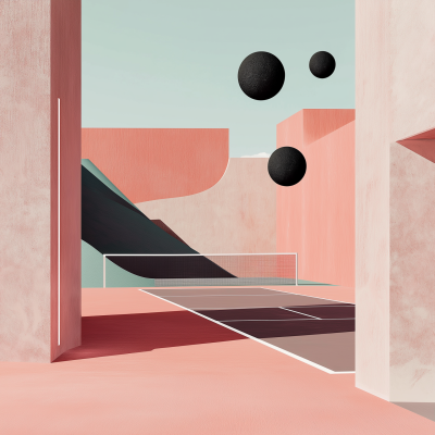 Surreal Tennis Court