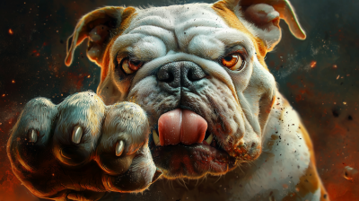 Bulldog with Finger