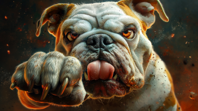 Bulldog with Finger