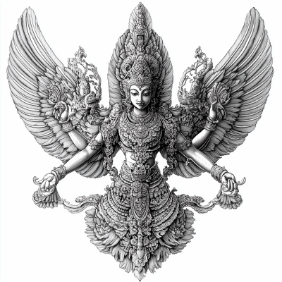 Garuda Thai God Drawing