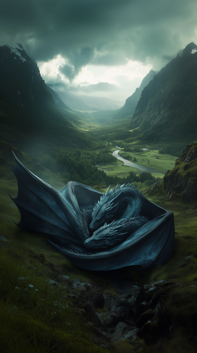 Majestic Dragons in Slumber