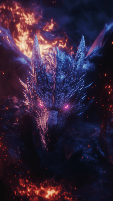 Majestic Dark Purple Dragon