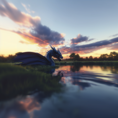 Majestic Dragon at Sunset