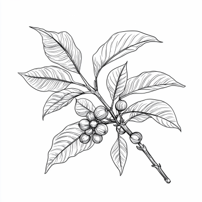 Botanical Line Drawing of Ethiopia