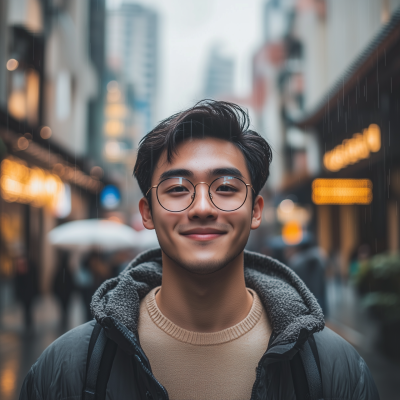 Cheerful Influencer in Shanghai