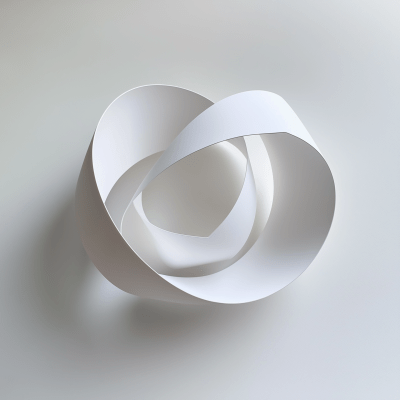 Möbius Strip on White Paper