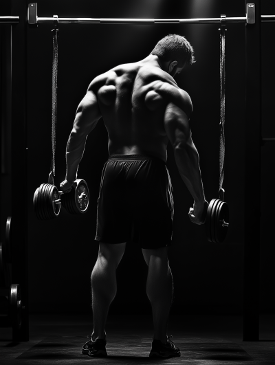 Man Weight Training in Gym