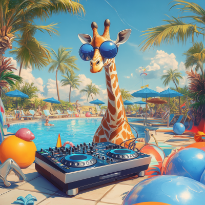 Tropical DJ Giraffe