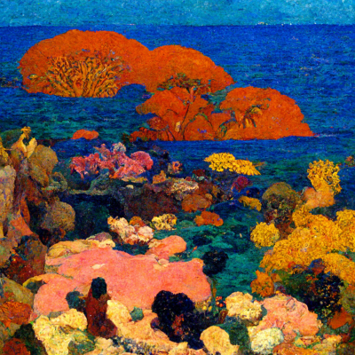 Coral Reef at Sunset
