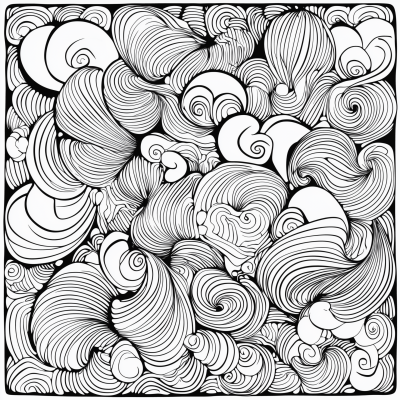 Abstract Swirls Coloring Book Page