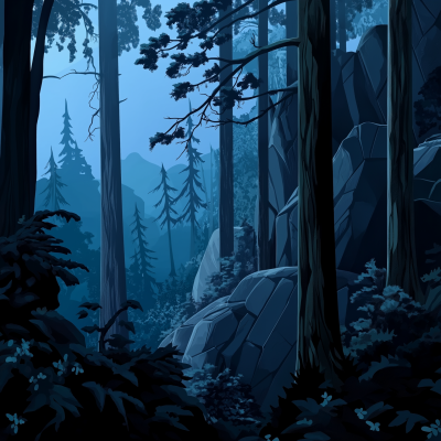Ominous Night in the Forest
