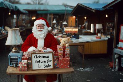 Santa at Garage Sale