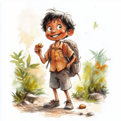 Happy Indian Boy in School Uniform