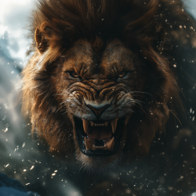 Aggressive Lion Illustration