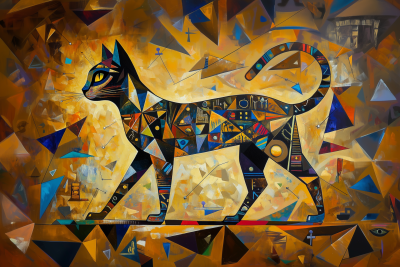 Egyptian Cat Abstract Art