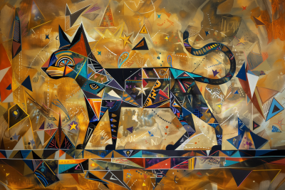 Egyptian Cat Abstract Art