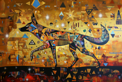 Egyptian Jackal Abstract Art