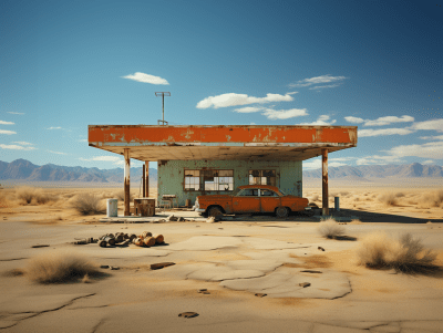 Vintage Desert Gas Station