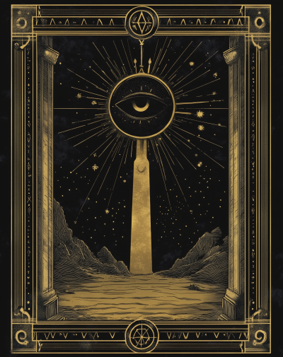 Black and Gold Tarot Card