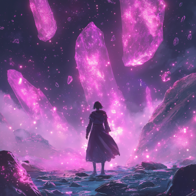 Anime Character in Purple Robes