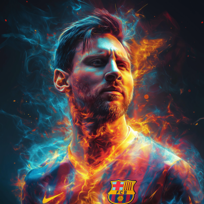 Lionel Messi with Aura