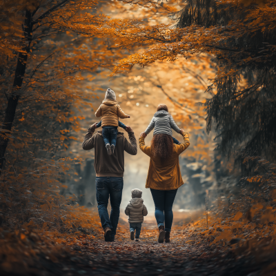 Happy Family in Autumn
