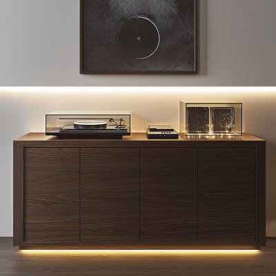 Elegant Wooden Cabinet for Turntables