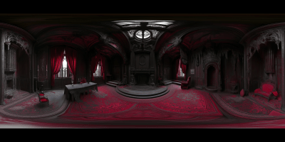 Gothic Mansion Interior Panorama