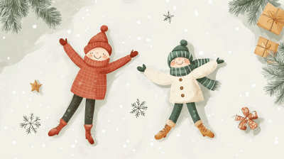 Friends Making Snow Angels