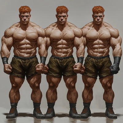 Identical Quadruplets Powerlifters