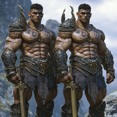 Identical Half-Orc Warriors