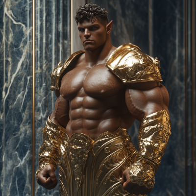 Muscular Half-Orc Powerlifter