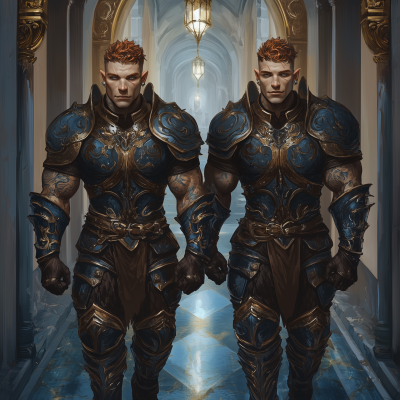 Twin Half-Orc Warriors