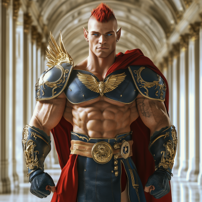 Hyper Muscular Elf in Armor